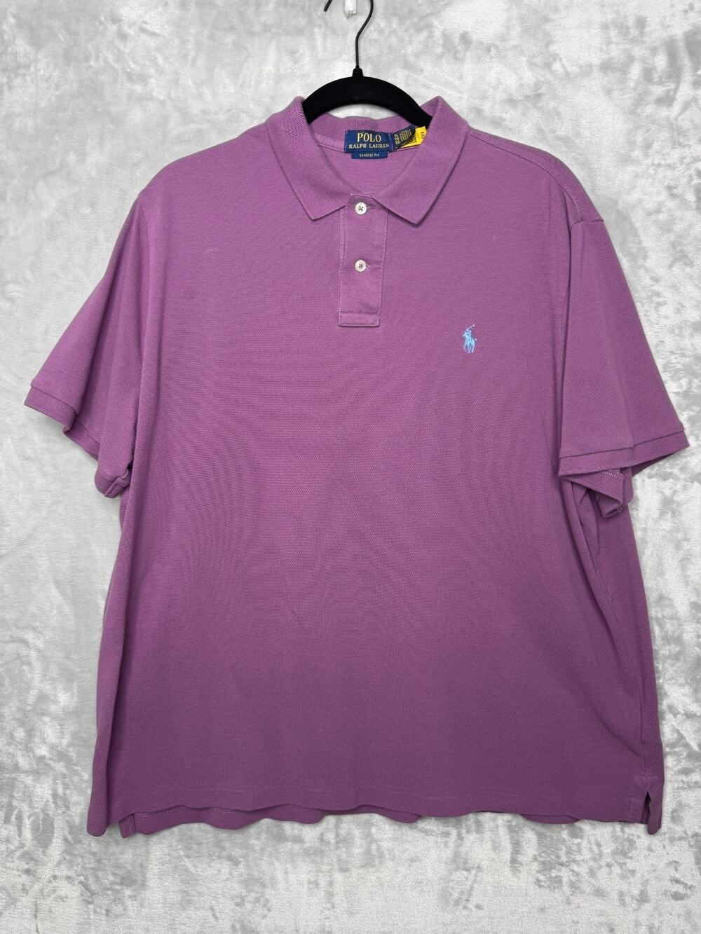 Polo Ralph Lauren Polo Shirt Men XL Purple Classic Fit Pique Cotton Preppy